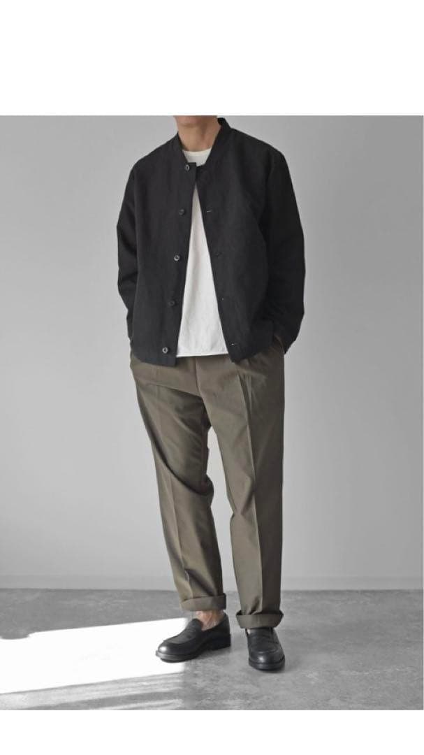 still by hand コットンリネン　ブルゾン　ダークネイビー　50