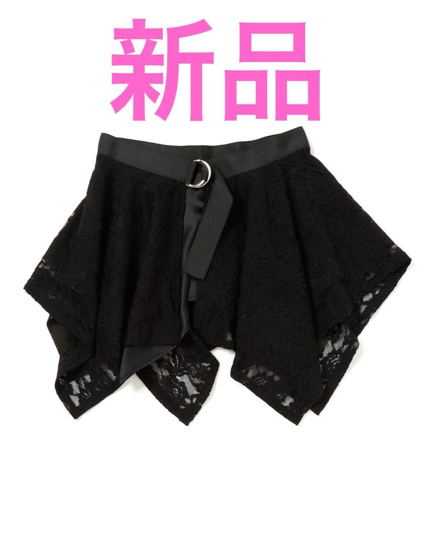 最終値下げ新品poppy レースドレープラップスカート BLACK黒あさぎーにょ