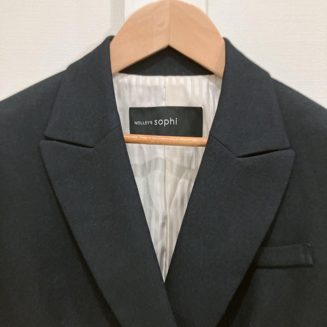 NOLLEY'S sophi サージ シャーク ダブル ジャケット 金ボタン