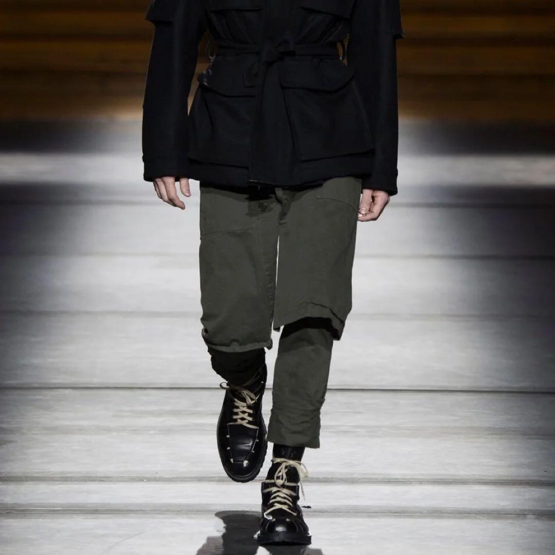 ドリスヴァンノッテン　オリーブ カーゴパンツ ポケット付き