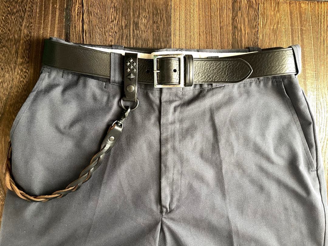 オーダー品　編み込みレザーウォレットコード　TYPEB クロムエクセル　黒染