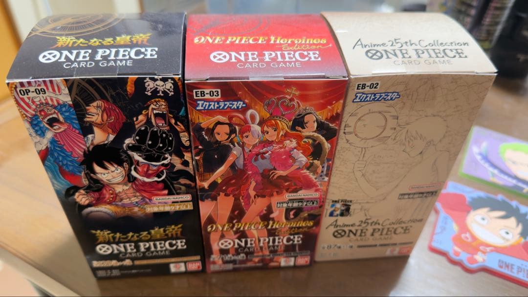 ワンピースカード3BOXテップ付けまとめ売り