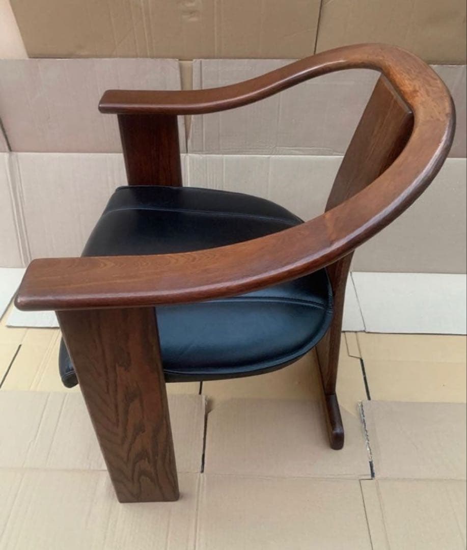 ①NAGANO 本革 ダイニングチェア アームチェア