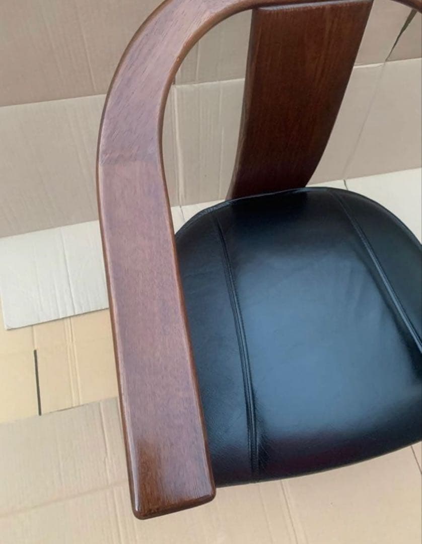 ①NAGANO 本革 ダイニングチェア アームチェア