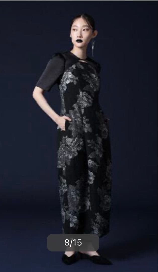 resil×足利 ゴブラン織りワンピース　黒　花柄　新品未使用　ヤマダヤ