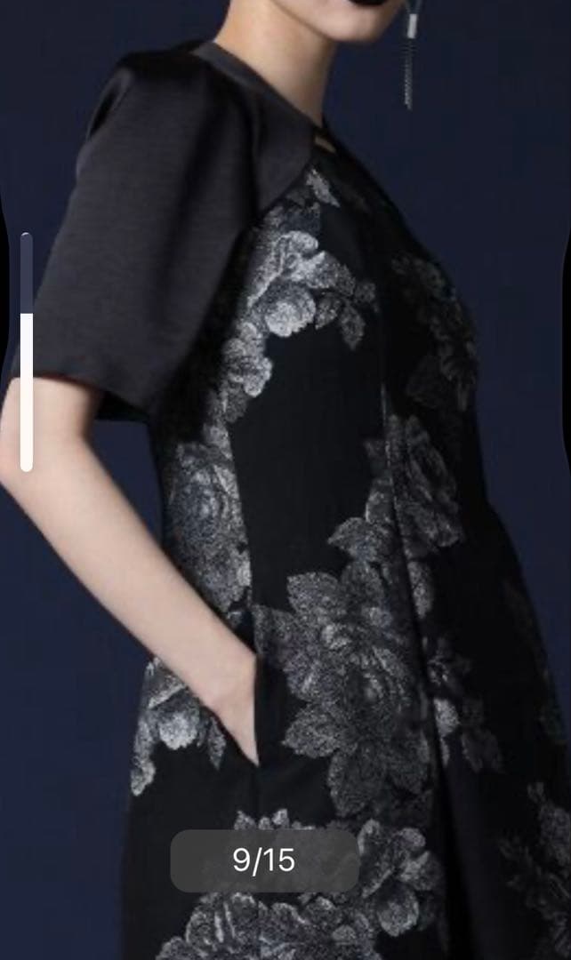 resil×足利 ゴブラン織りワンピース　黒　花柄　新品未使用　ヤマダヤ