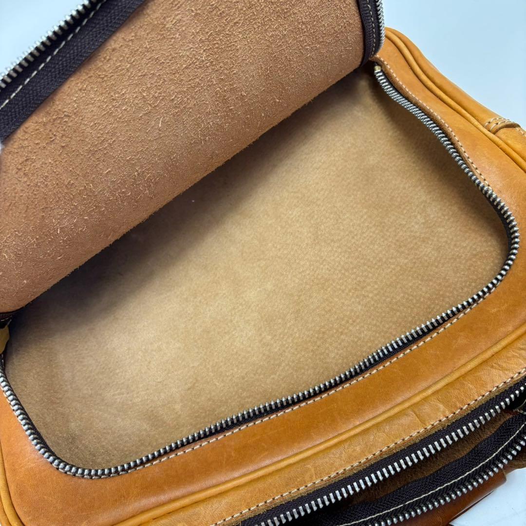 ヘルツ 2way A4可 ショルダーバッグ ハンドバッグ 革 ブラウン