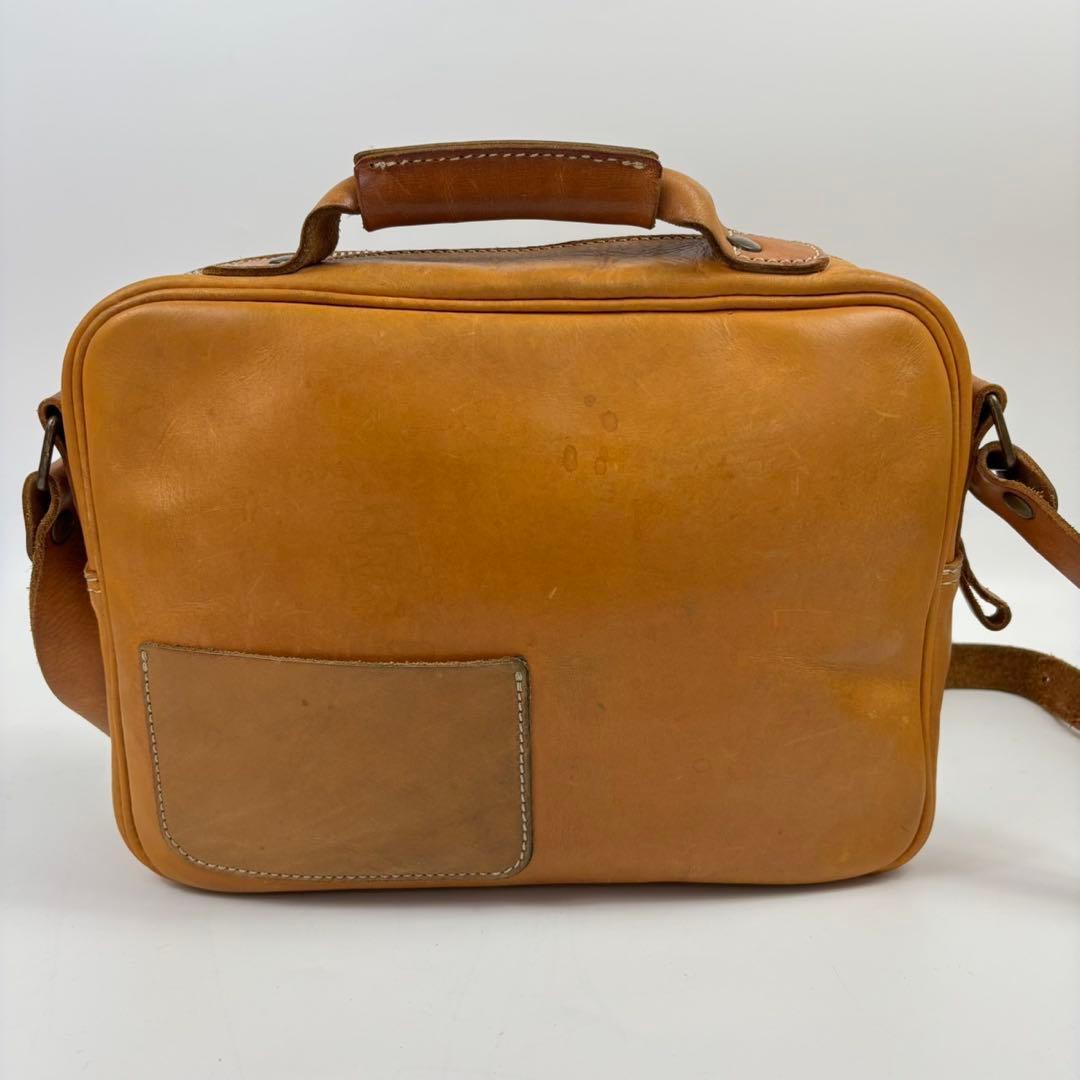 ヘルツ 2way A4可 ショルダーバッグ ハンドバッグ 革 ブラウン