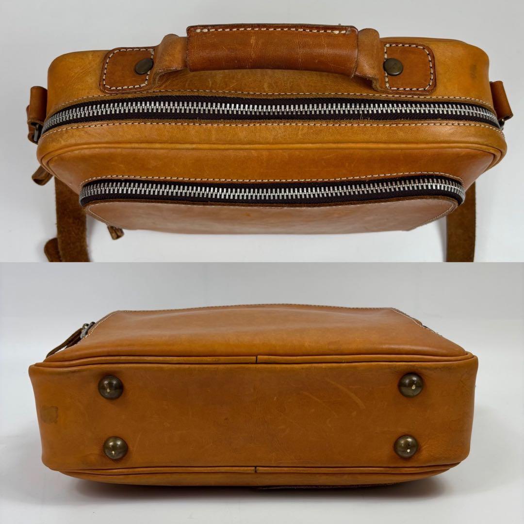 ヘルツ 2way A4可 ショルダーバッグ ハンドバッグ 革 ブラウン