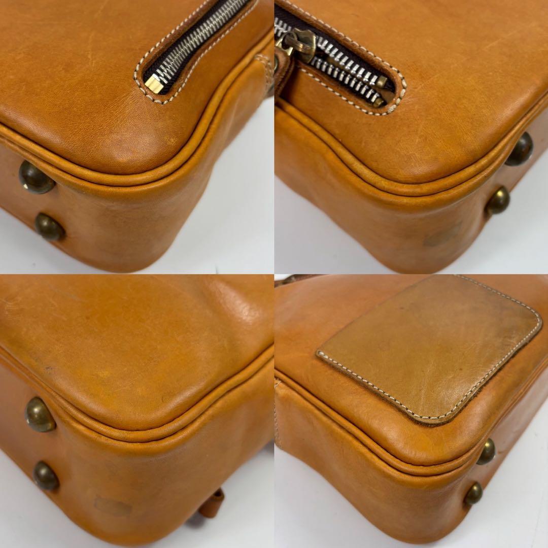 ヘルツ 2way A4可 ショルダーバッグ ハンドバッグ 革 ブラウン