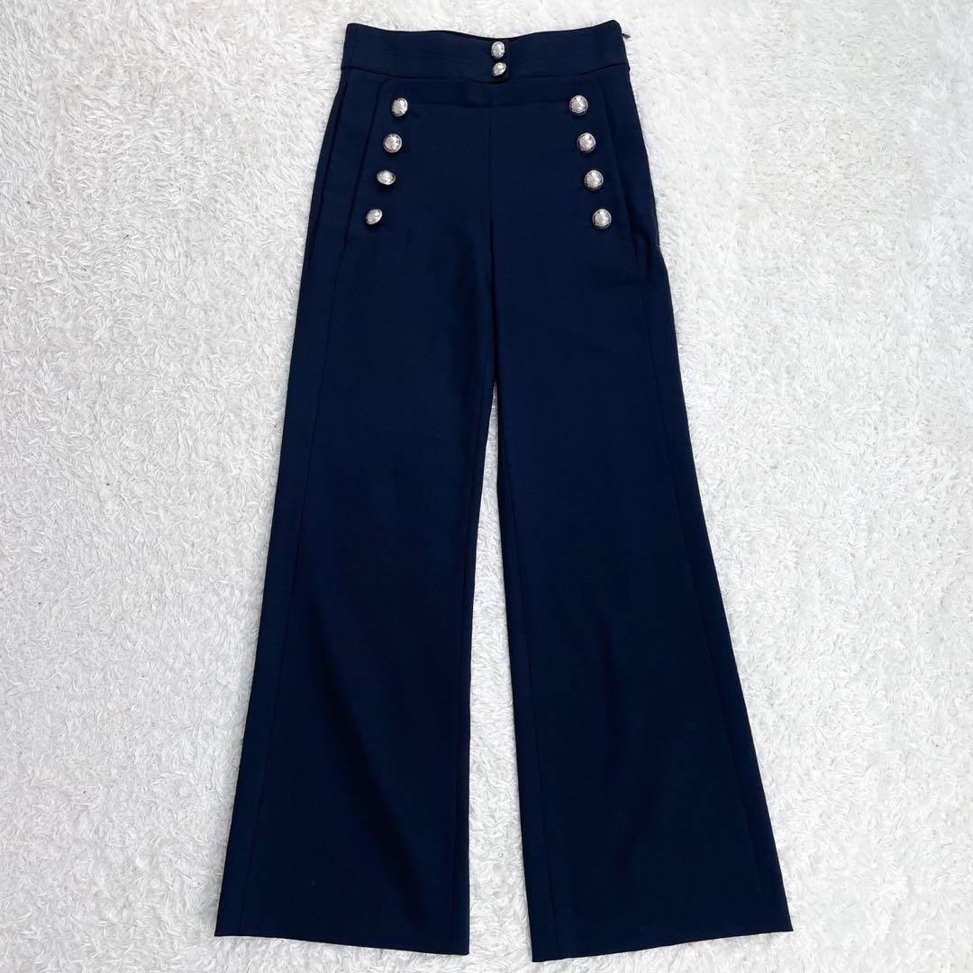 希少てんちむ私物！極美品！クロエ ストレッチウール製 マリン セーラーパンツ S