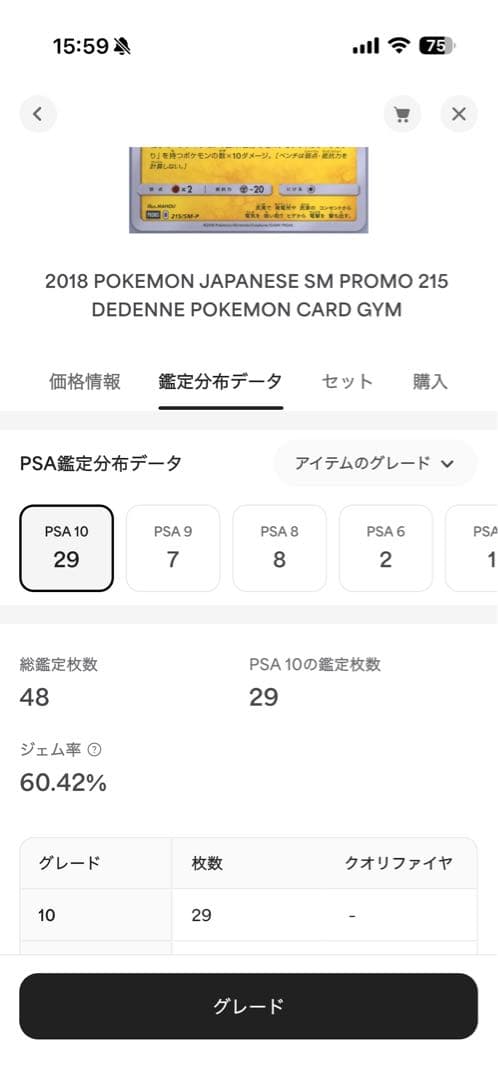 超希少　早い者勝ち　PSA10 デデンネSM-Pプロモカード 215