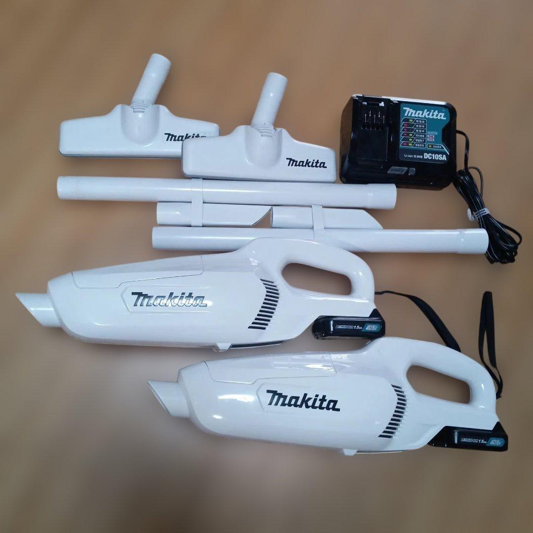 マキタ10.8V充電式クリーナCL107FDの２台セット純正バッテリ及び充電器付