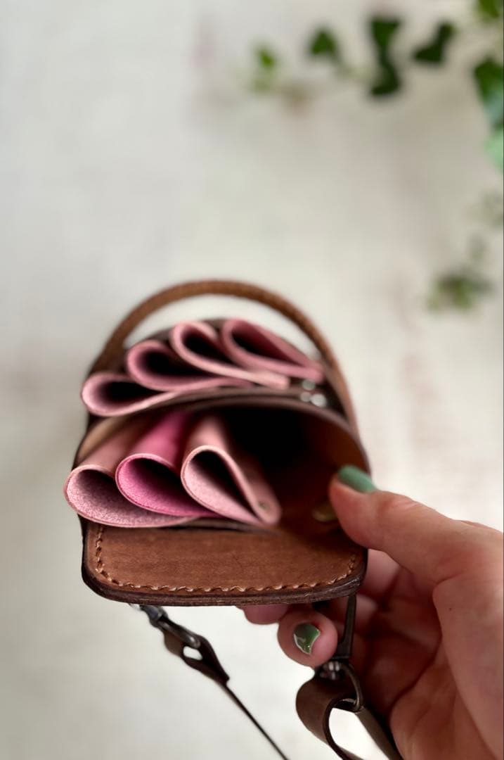 手染めキャメルブラウン、ハラコカウキャメルのシザーケース