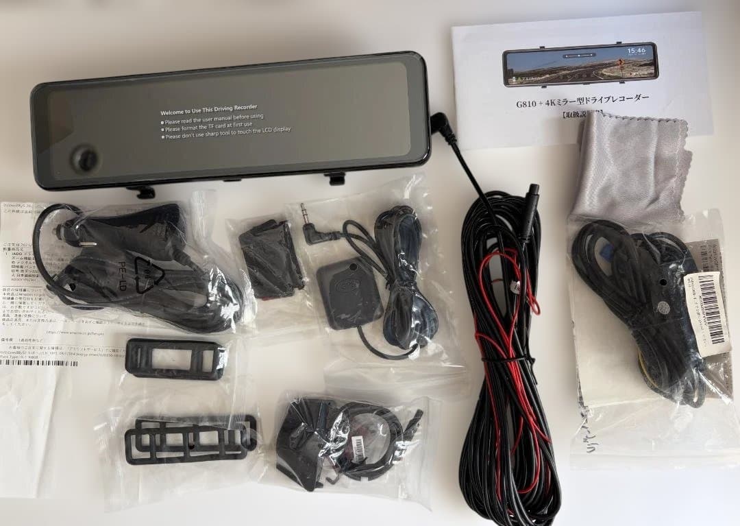 JADO G810＋4K ミラー型ドライブレコーダー(未使用）降圧ケーブル付き