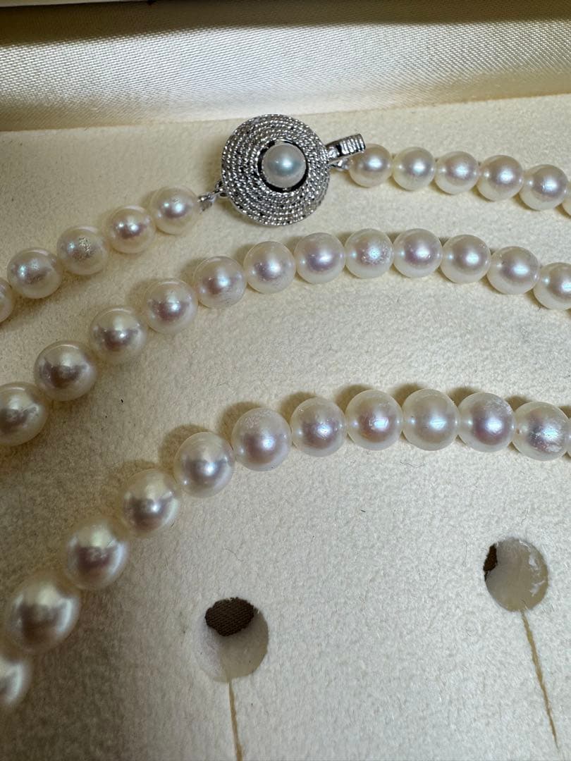 本真珠 パール ロングネックレス 約110cm 6.2mm 冠婚葬祭 フォーマル