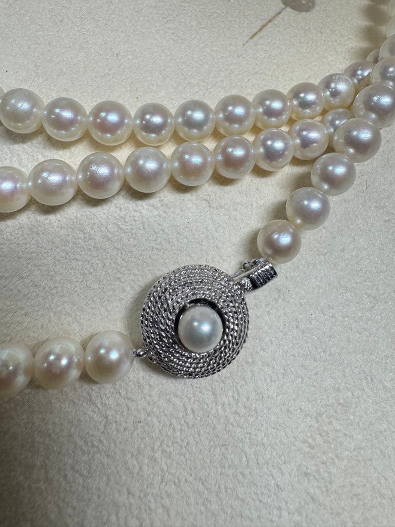 本真珠 パール ロングネックレス 約110cm 6.2mm 冠婚葬祭 フォーマル