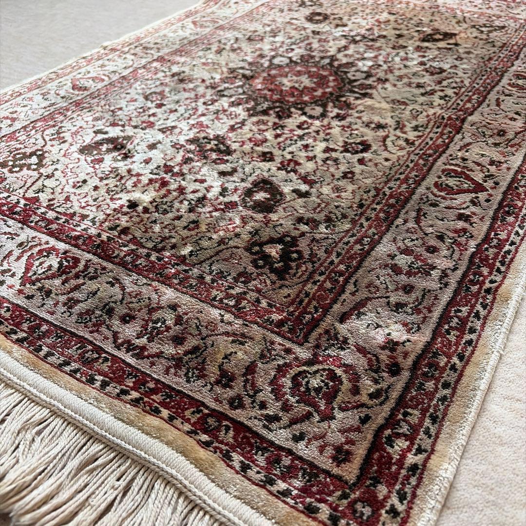 くぬ様 ビンテージシルクラグ★アンティークペルシャ絨毯