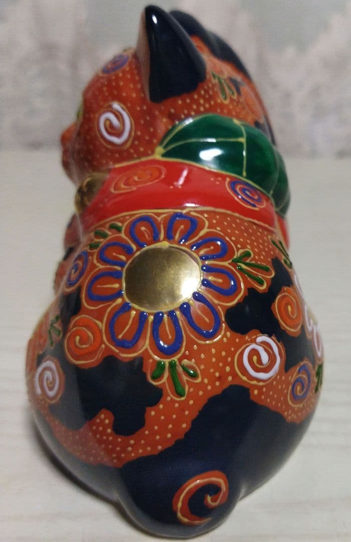 猫 招き猫 九谷焼 陶器 縁起物 高さ…約11cm