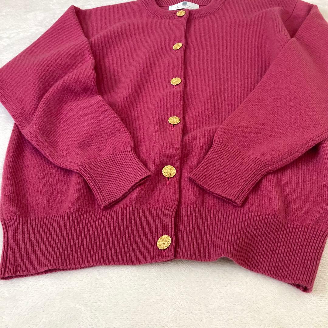 バランタイン BALLANTYNE カシミヤ100%ニットカーデ 42 ピンク系