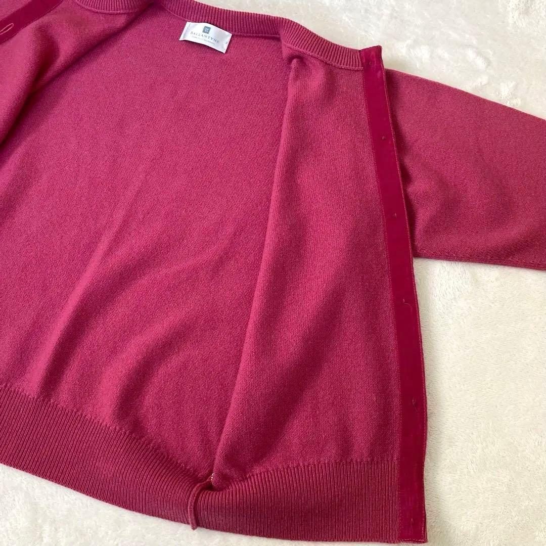 バランタイン BALLANTYNE カシミヤ100%ニットカーデ 42 ピンク系