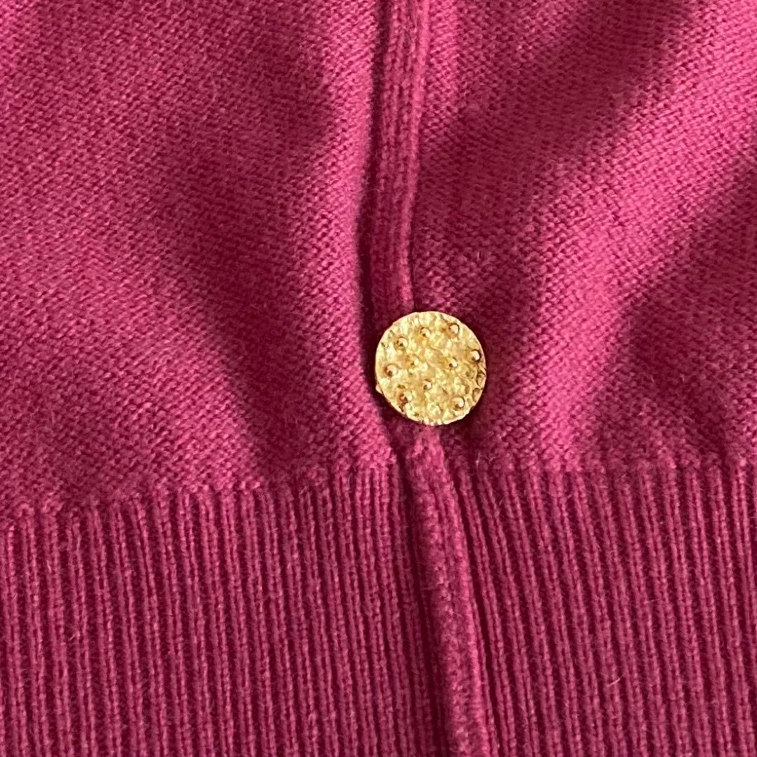 バランタイン BALLANTYNE カシミヤ100%ニットカーデ 42 ピンク系