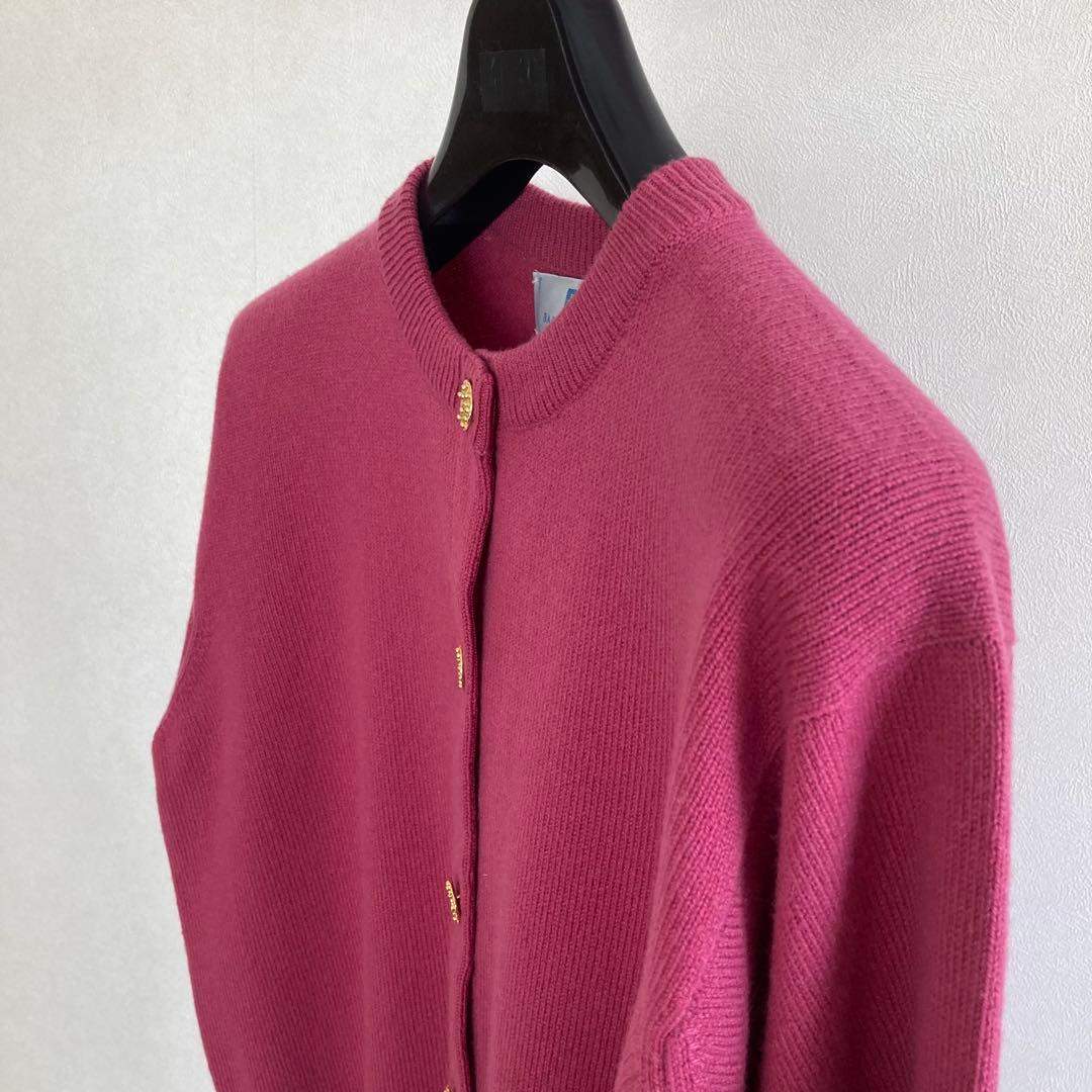 バランタイン BALLANTYNE カシミヤ100%ニットカーデ 42 ピンク系