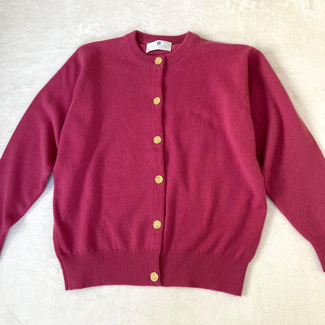 バランタイン BALLANTYNE カシミヤ100%ニットカーデ 42 ピンク系