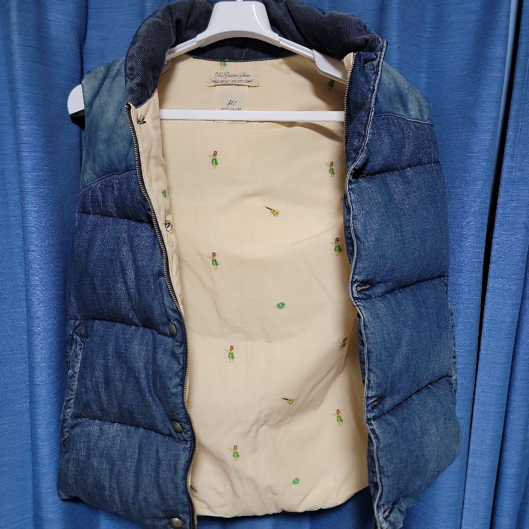 【美品】REMI RELIEF ダウンベスト デニム インディゴレザー L 希少