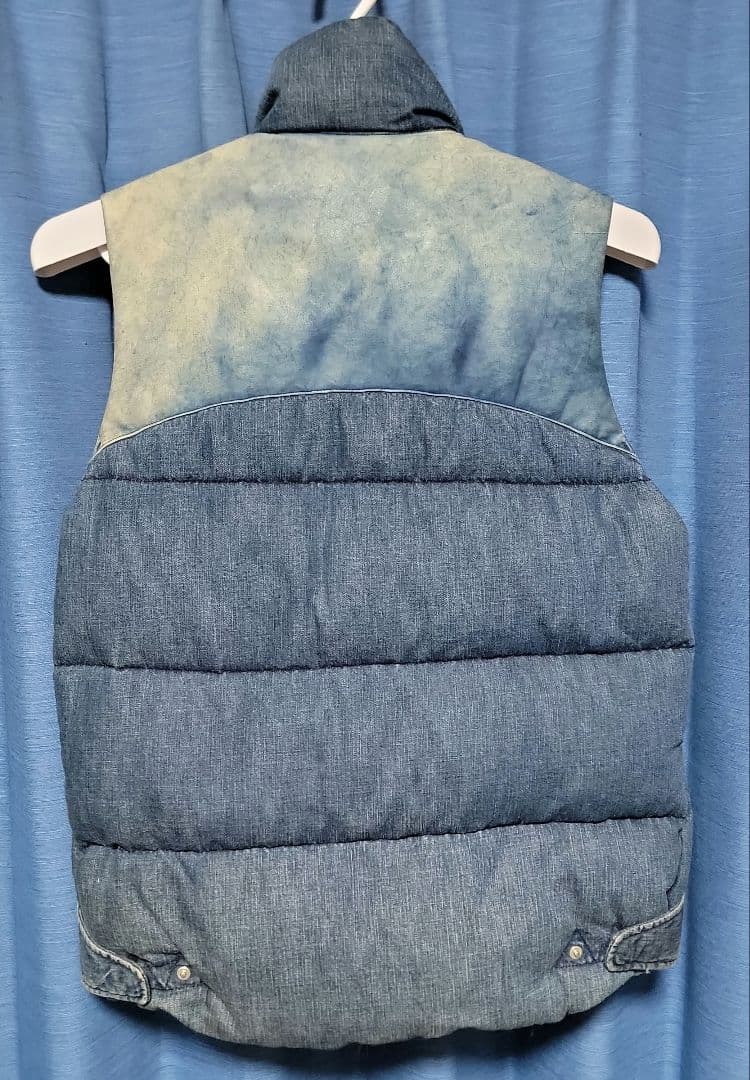 【美品】REMI RELIEF ダウンベスト デニム インディゴレザー L 希少