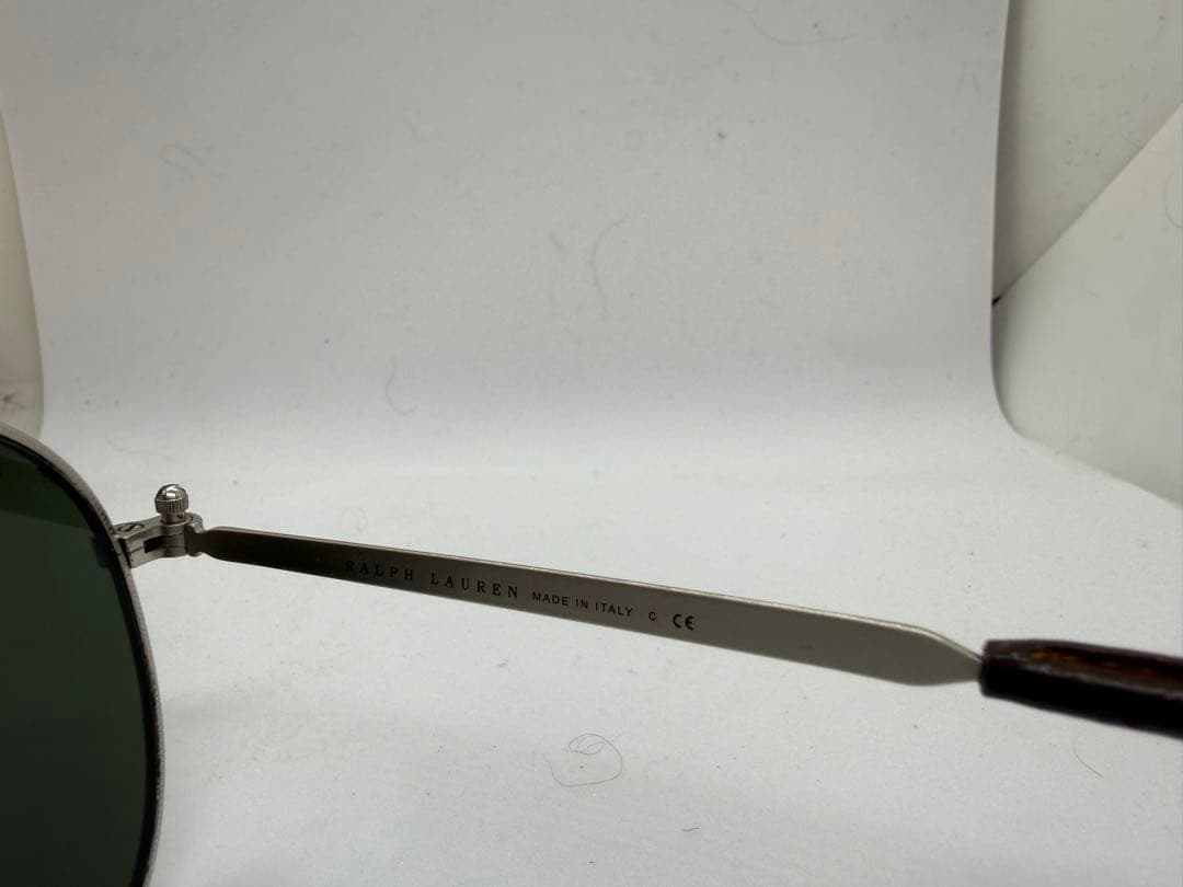 【ヴィンテージ】イタリア製ラルフローレン　革巻き　ティアドロップ　サングラス
