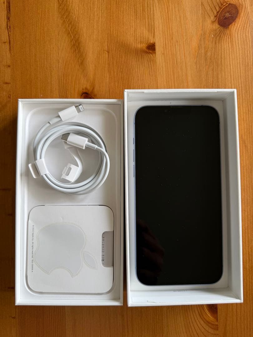 Apple iPhone 14 ブルー 本体 充電ケーブル付き
