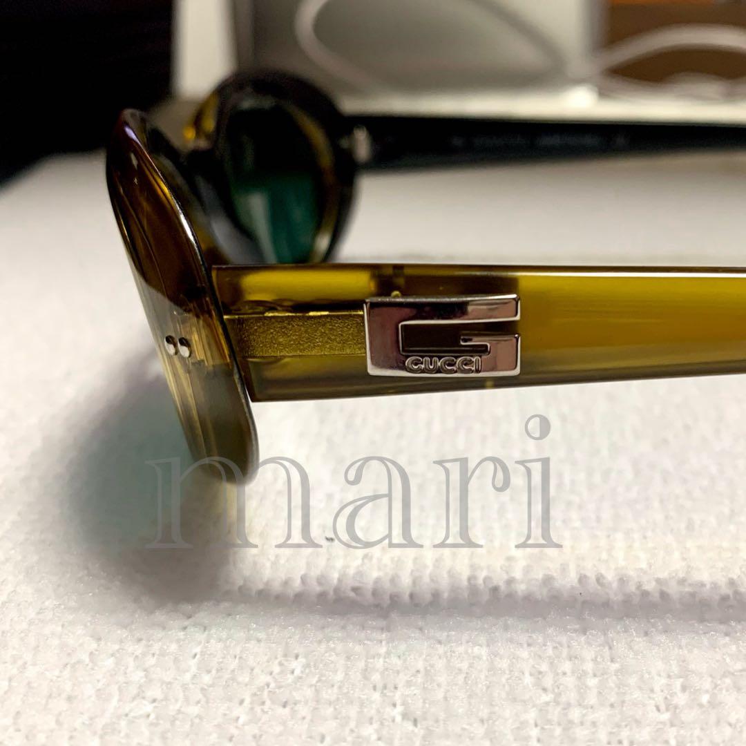 【GUCCI】 グッチ オーバルサングラス Gロゴ ユニセックス 極美品