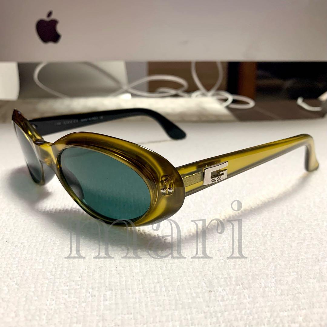 【GUCCI】 グッチ オーバルサングラス Gロゴ ユニセックス 極美品