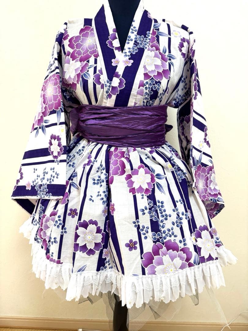 【創作】浴衣ドレス　オリジナル　地雷系量産型兵児帯セット