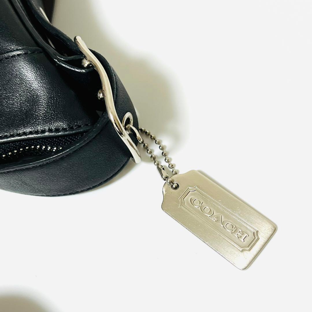 未使用級 COACH コーチ ショルダーバッグ 斜め掛け レザー 9188 黒