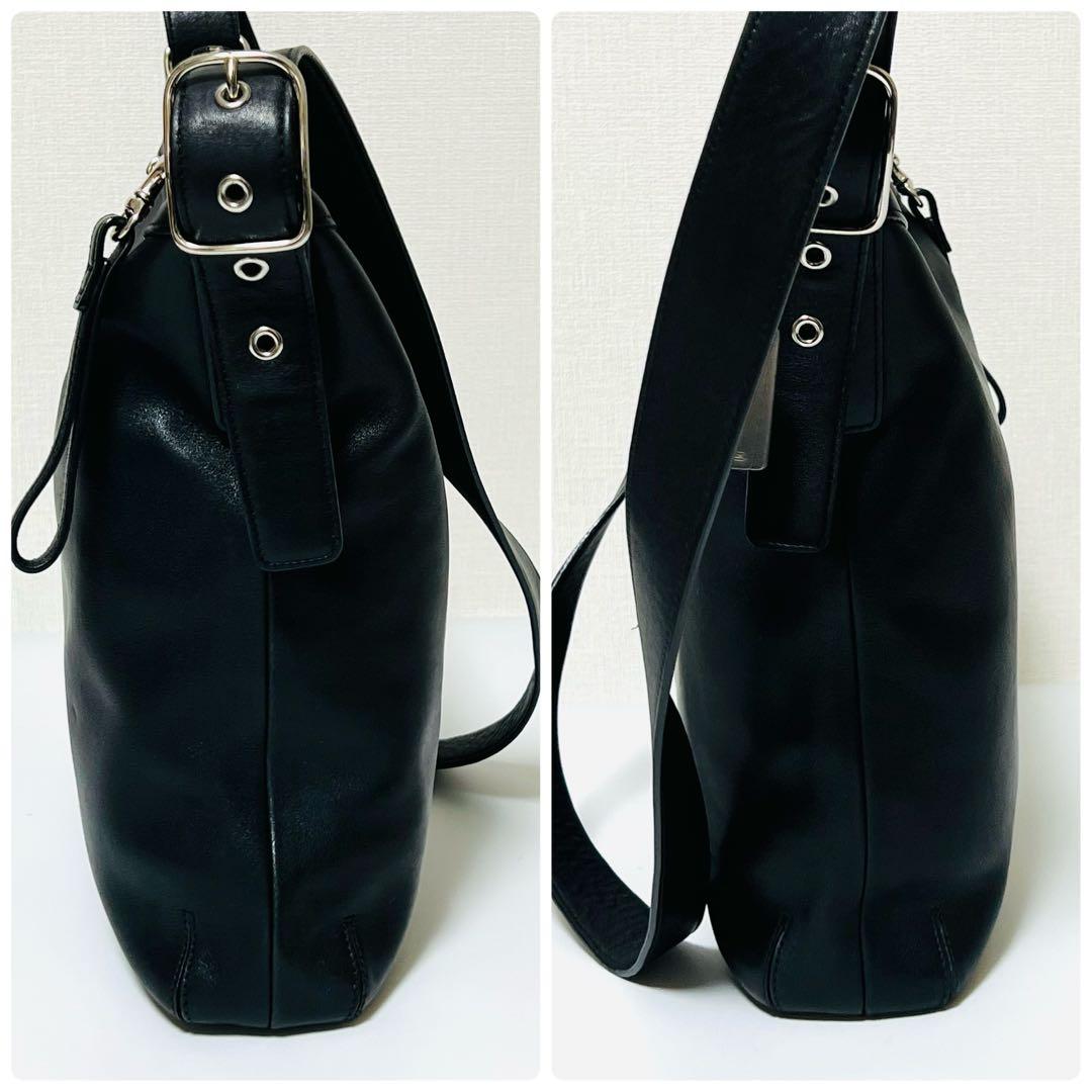 未使用級 COACH コーチ ショルダーバッグ 斜め掛け レザー 9188 黒