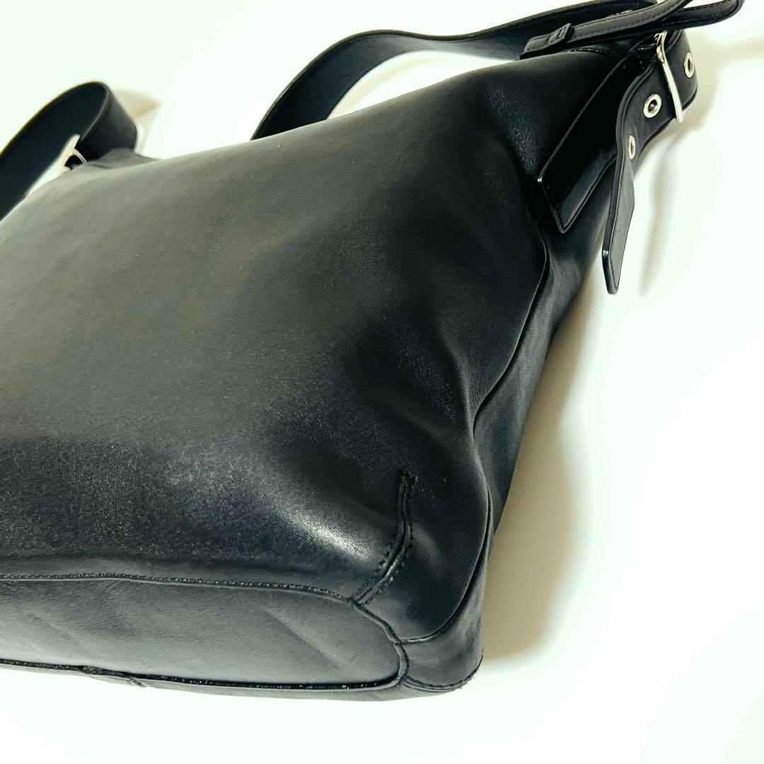 未使用級 COACH コーチ ショルダーバッグ 斜め掛け レザー 9188 黒