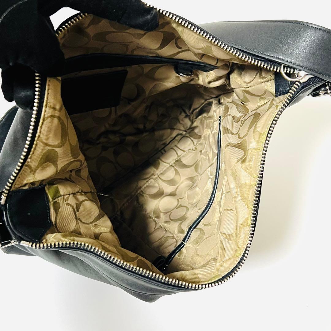 未使用級 COACH コーチ ショルダーバッグ 斜め掛け レザー 9188 黒