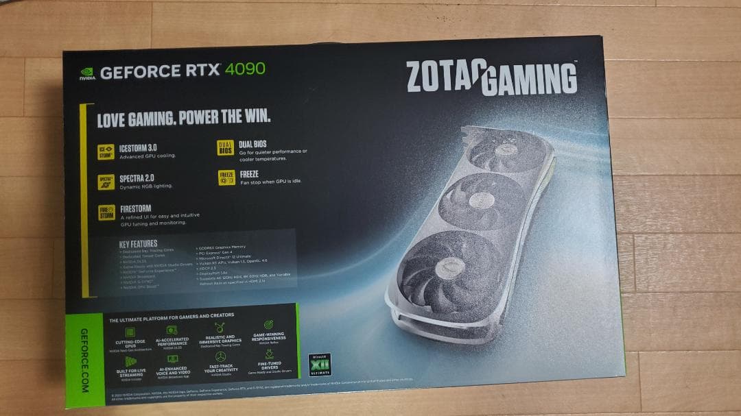 グラフィックボード・グラボ・ビデオカード ZOTAC GeForce RTX 4090 AMP EXTREME AIRO