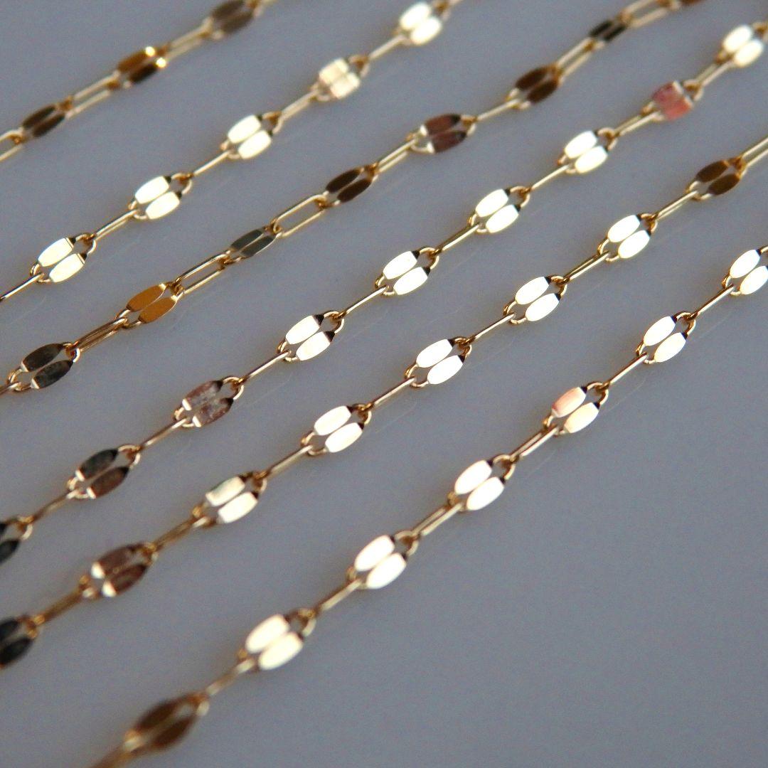 輝星　k18ネックレス　ペタルチェーン　1.4㎜　つけっぱなし