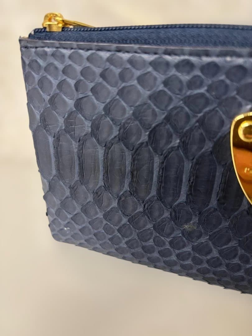 ★極美品★ATAO アタオ limo リモパイソン L字長財布 ネイビー☆