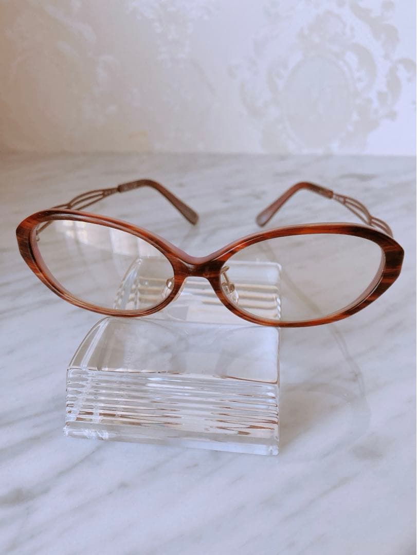 美品 アイブレラ クリアフィット ブラウン オーバル サングラス