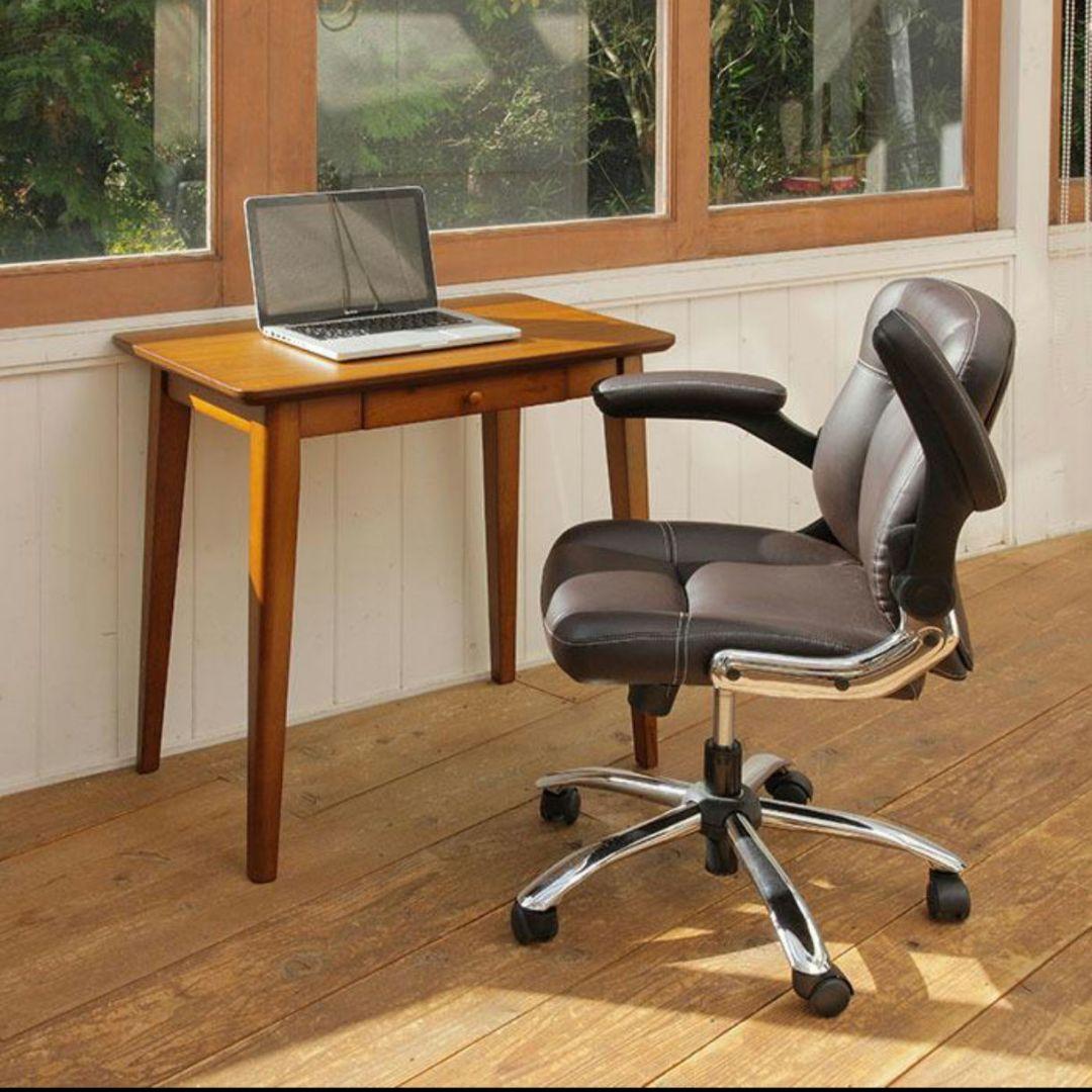 ダークブラウン デスク A4収納可　引き出し付き　作業デスク　コンパクト