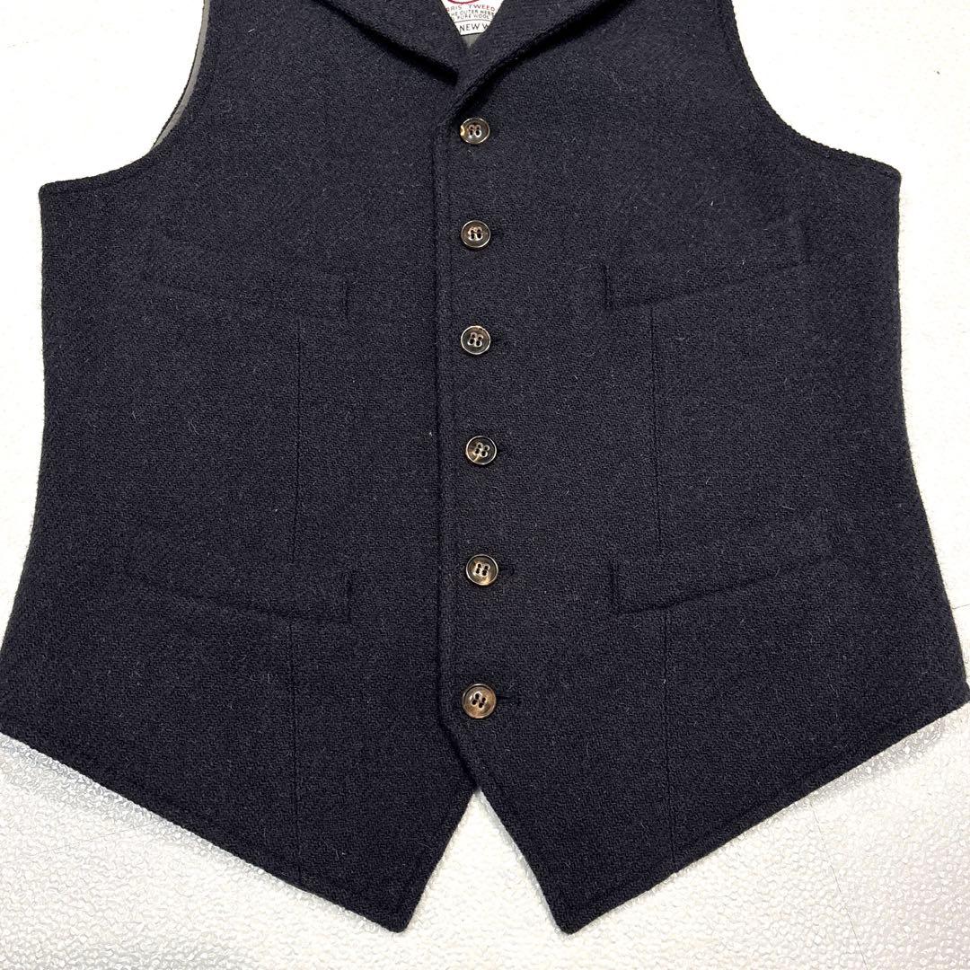 【美品/M】ナイジェルケーボン × ハリスツイード　マロリーベスト　ネイビー