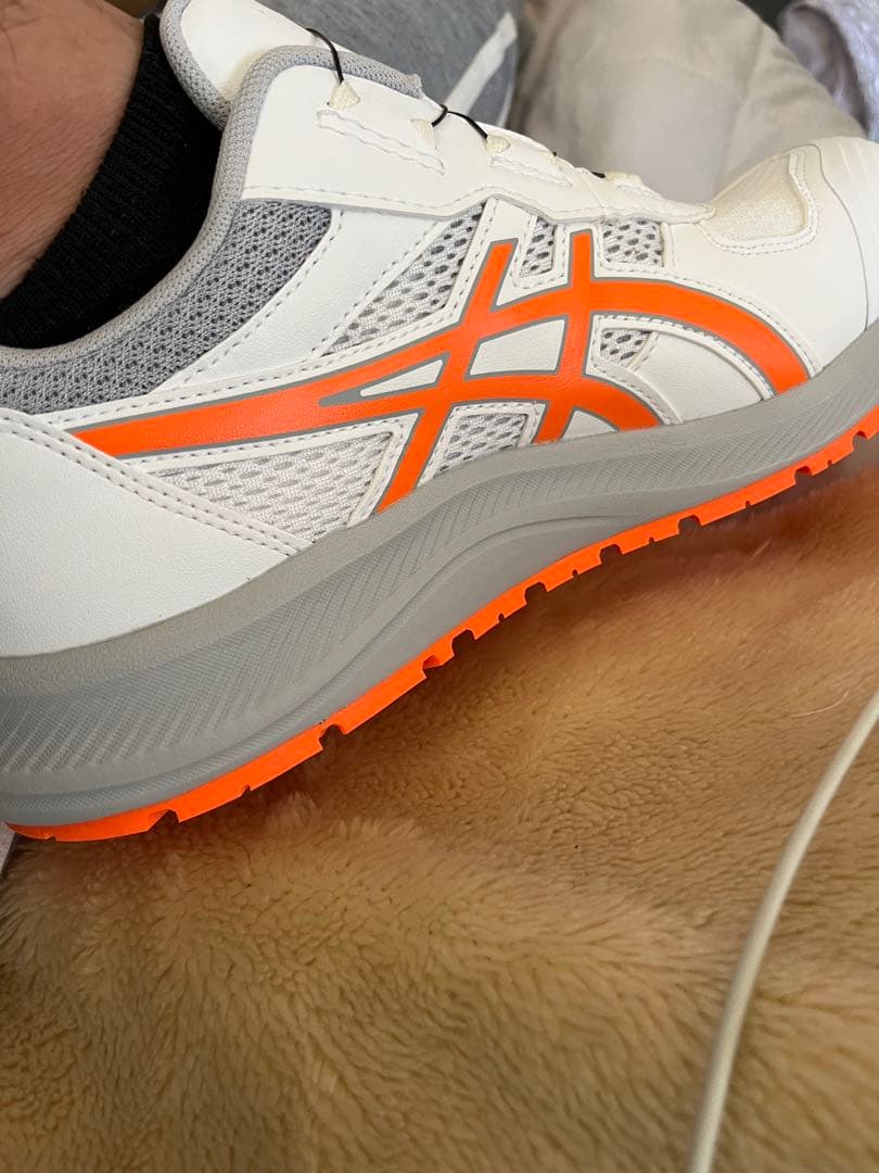 ASICS 安全靴 ホワイト/オレンジ