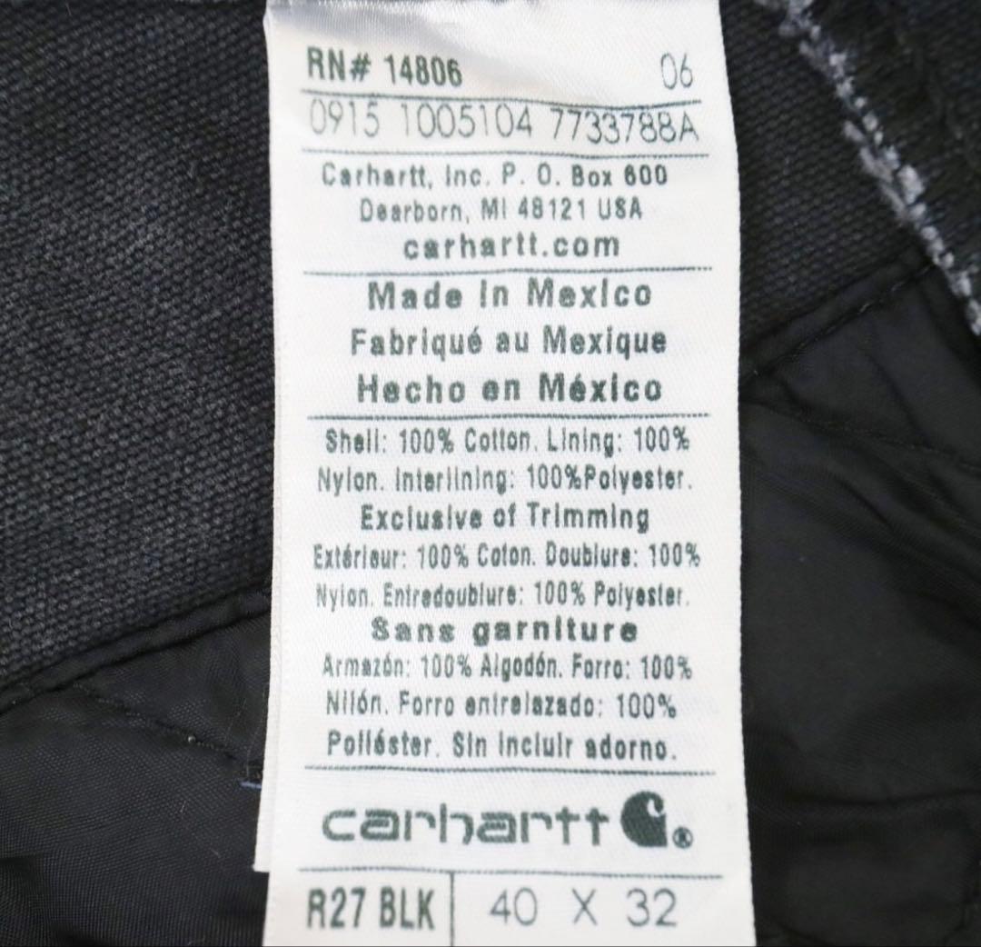 Carhartt カーハートオーバーオールワークウェア ダック地 黒ブラック