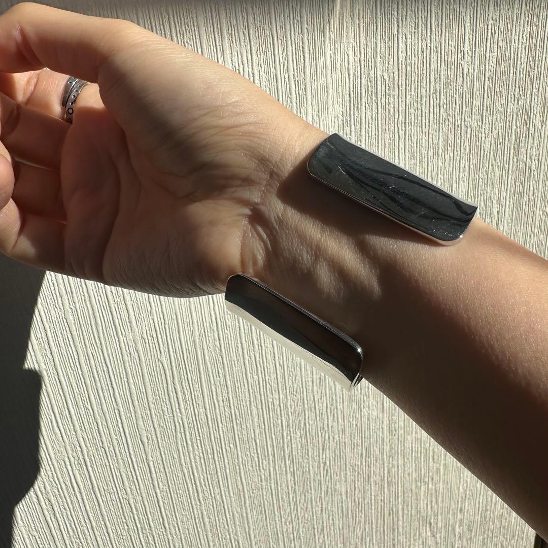 美品！Silver Wide Cuff Bangleブレスレット