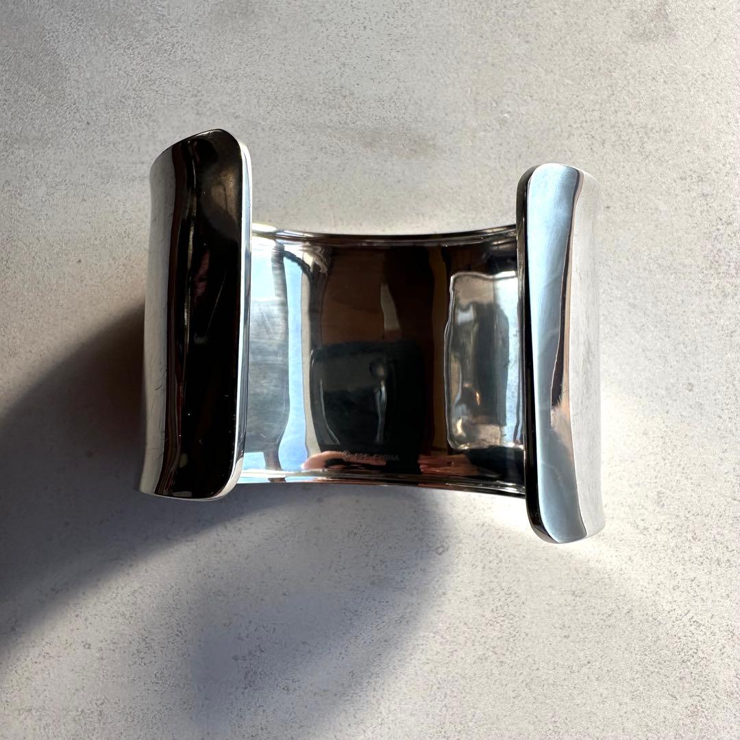美品！Silver Wide Cuff Bangleブレスレット