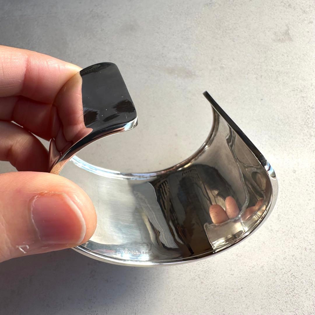 美品！Silver Wide Cuff Bangleブレスレット